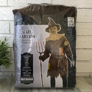 Scary Scarecrow Costume Mens Size Standard Brown and Black